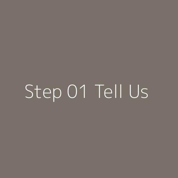 Step 01 Tell Us