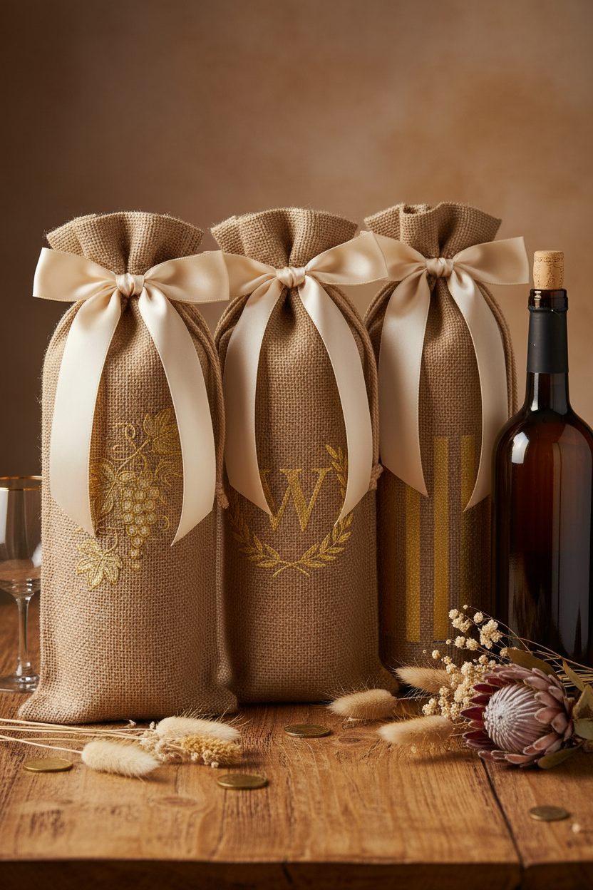 Premium jute wine gifting bags